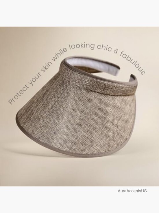 Wide Brim Visor Sun Hat Roll-Up Open Top UV Protection Adjustable Beach Travel main image 4